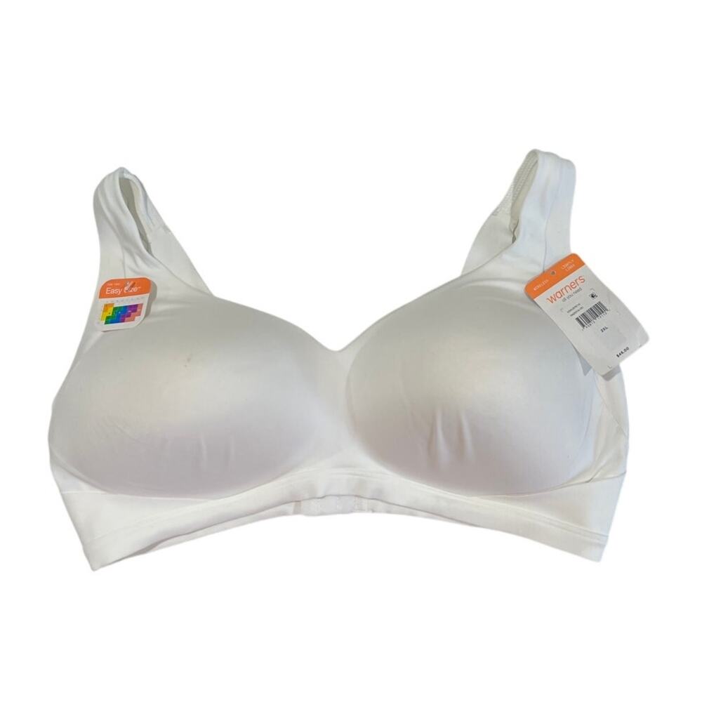 Warner's Wireless White T-Shirt Bra Women's Size 2XL Lightly Lined *READ*